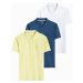 Ombre Set of men's pique knit polo shirts 3-pack