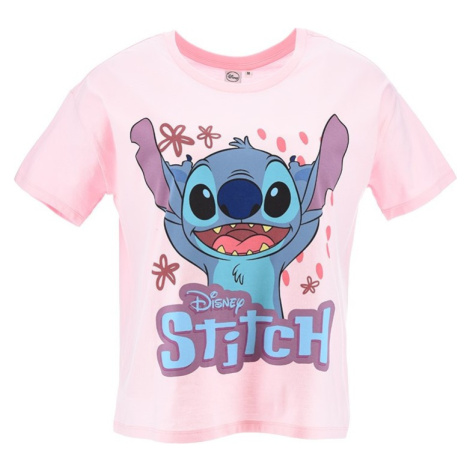 Svetloružové dámske tričko Disney - Lilo and Stitch