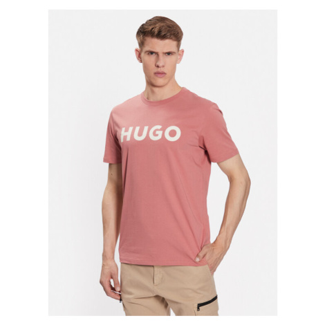 Hugo Tričko 50467556 Ružová Regular Fit Hugo Boss
