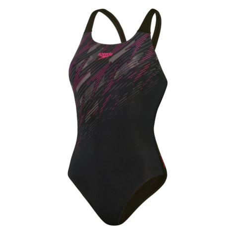 Speedo hyperboom placement muscleback black/electric pink/usa charcoal