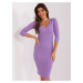 Purple ribbed basic dress