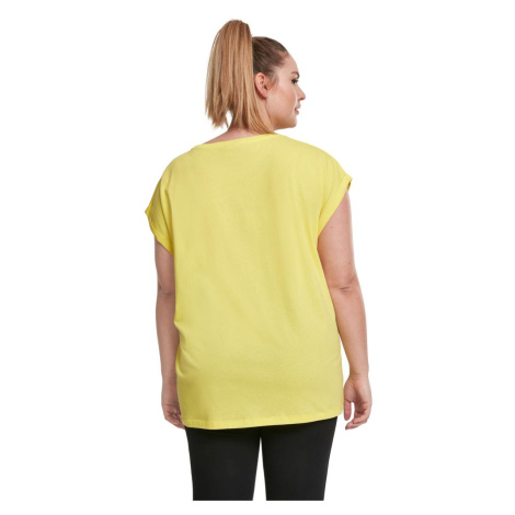 Women's T-shirt with extended shoulder bright yellow Urban Classics