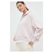 Bavlnená mikina New Balance WT31501SOI-SOI, dámska, ružová farba, jednofarebná