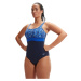 Speedo shaping contoureclipse printed 1 piece pure blue