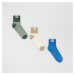 Reserved - Súprava 3 párov viacfarebných ponožiek - Zelená