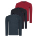 TRIPLE SET T8588 DEWBERRY ROUND NECK MEN'S SWEATSHIRT-BLACK-ANTHRACITE-BURGUNDY