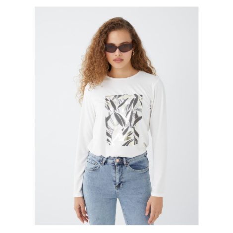 LC Waikiki Crew Neck Printed Long Sleeve Women's T-Shirt