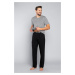 Men's pyjamas Dallas, short sleeves, long pants - melange/black