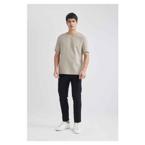 DEFACTO Crop Straight Leg Wool Look Trousers