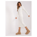 Ecru Fitted Long Sleeve Knitted Dress