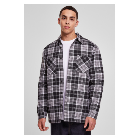 Padded plaid shirt jacket black/white Urban Classics