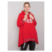 Women's red plus size sweatshirt with pocket