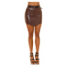 Sexy Koucla Miniskirt leather look with belt silver Einheitsgroesse