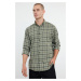 Trendyol Khaki Regular Fit Winter Checkered Plaid Unisex Lumberjack Shirt