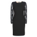 Lauren Ralph Lauren  LACE PANEL JERSEY DRESS  Krátke šaty Čierna