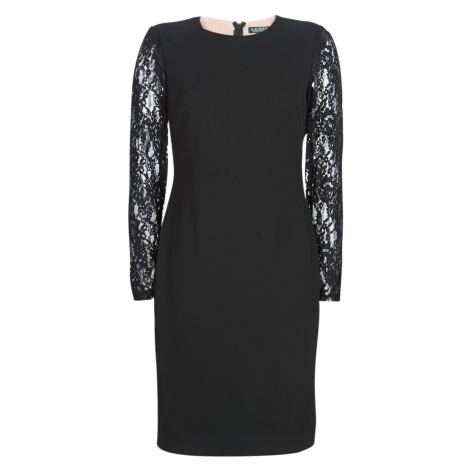 Lauren Ralph Lauren  LACE PANEL JERSEY DRESS  Krátke šaty Čierna