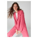 Trendyol Limited Edition Fuchsia Oversized Woven Lined Double Breasted Blazer with Closure