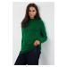 Trendyol Green Soft Textured Stand Collar Seamless Knitwear Sweater