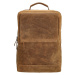 Hide & Stitches Idaho kožený unisex laptop batoh 15,6" - hnedý - 12L