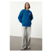 Trendyol Saks Thick Inside Fleece Chest and Back Embossed Oversize Knitted Sweatshirt