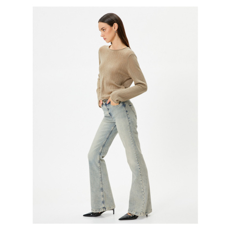 Koton A Spanish Leg Denim Pants Slim Fit High Waist - Victoria Jean