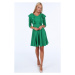Zelené krátke dámske šaty s volánmi