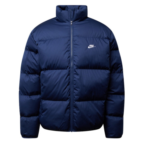 Nike Sportswear Zimná bunda 'Club'  námornícka modrá / biela
