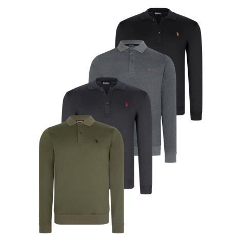 SET OF FOUR V4007 DEWBERRY MEN'S SWEATSHIRT-BLACK-NAVY-ANTHRACITE-KHAKI