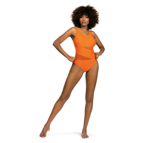 Dámske jednodielne plavky Fashion Sport S36-27 oranžové - Self
