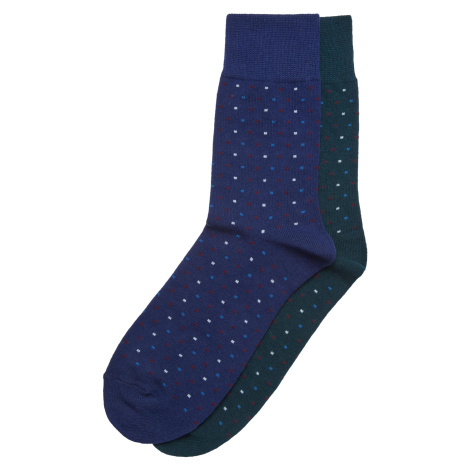 Small Multicolor Dots Socks 2 Pack Black/Navy Blue/Multicolor Urban Classics