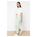 Trendyol Green Front Buttoned High Waist Straight Jeans