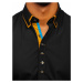 Čierna pánska elegantá košeľa s dlhými rukávmi BOLF 3708