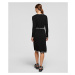 Šaty Karl Lagerfeld Logo Tape Wrap Knit Dress Čierna