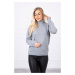 Gray sweater with high neckline