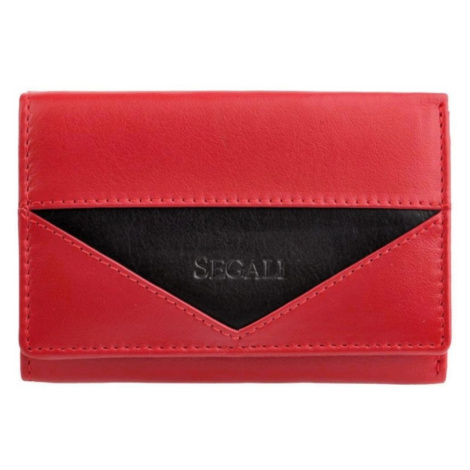 SEGALI Dámska kožená peňaženka SG-27020 červeno-čierna
