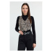 Trendyol Multicolored Leopard Printed Brown Denim Vest