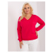 Red plus size blouse with pocket
