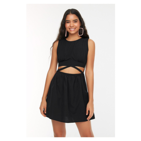 Trendyol Black Cut Out Detailed Super Mini Woven Dress