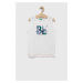 Detský bavlnený top United Colors of Benetton biela farba, s potlačou