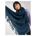 Women's navy long scarf with fringe