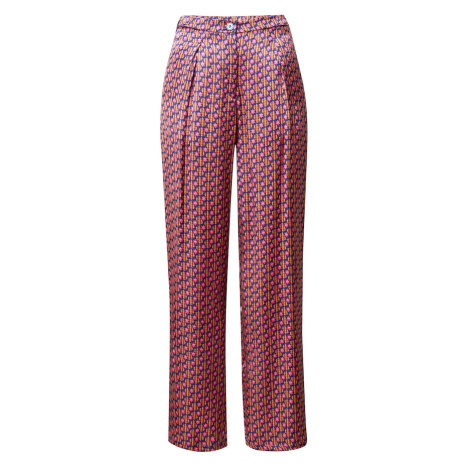 AMERICAN VINTAGE Plisované nohavice  hnedá / svetložltá / tmavofialová / ružová
