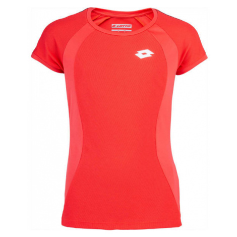 Lotto SQUADRA G TEE PL Dievčenské tenisové tričko, červená, veľkosť