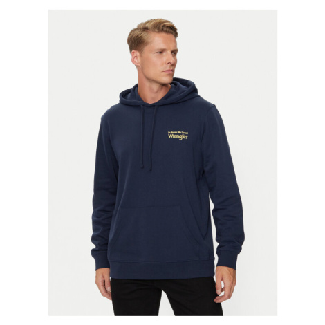 Wrangler Mikina 112357369 Tmavomodrá Regular Fit