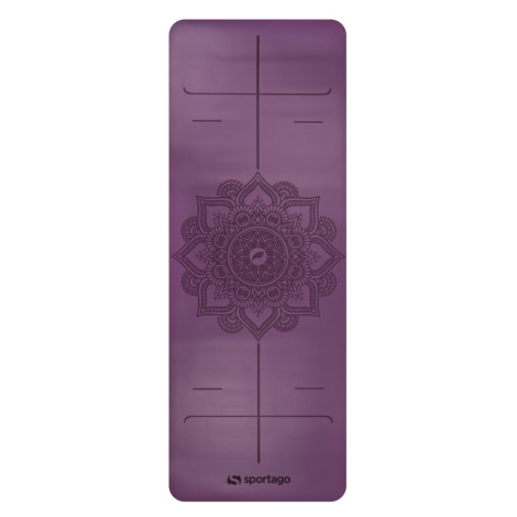 Gumová jogová podložka Sportago Amita 185x68x0,45 cm - fialová