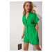 Happiness İstanbul Women's Green Aerobatic Viscose Jumpsuit with Shorts TO0009