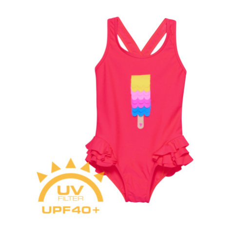 Dievčenské plavky COLOR KIDS BABY Swimsuit W. Application 5380-Diva Pink