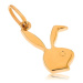 Plochý prívesok zo žltého 9K zlata - hlava zajačika