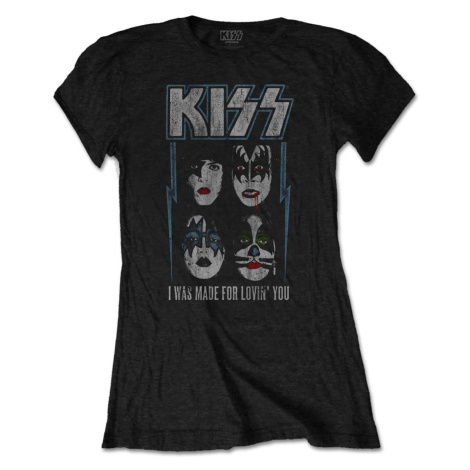 RockOff Kiss Dámske bavlnené tričko: Made For Lovin' You - čierne