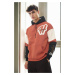 71185 Dewberry Embroidered Oversize Mens Sweatshirt-SALMON