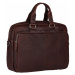 Pánska kožená taška na notebook Burkely Workbag - tmavo hnedá
